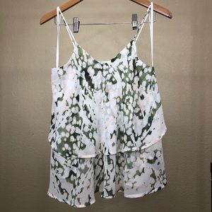 Semi-shear spaghetti strap tiered top